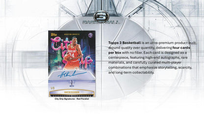 2025 - 26 Topps Three Basketball Hobby Box | Columbia Sports Cards - Columbia Hobby - Sports Card Boxes - Toploaders - Card Savers