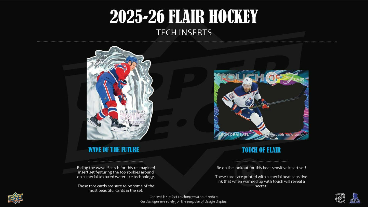 2025 - 26 Upper Deck Flair Hockey Hobby Box - Columbia Hobby - Sports Card Boxes - Toploaders - Card Savers