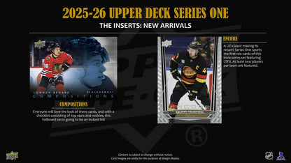 2025 - 26 Upper Deck Series 1 Hockey Tin Box - Columbia Hobby - Sports Card Boxes - Toploaders - Card Savers