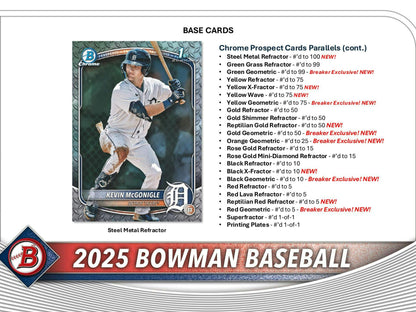 2025 Bowman Baseball Breaker Delight Box - Columbia Hobby - Sports Card Boxes - Toploaders - Card Savers