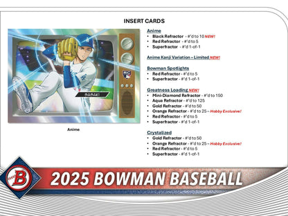2025 Bowman Baseball Hobby Box - Columbia Hobby - Sports Card Boxes - Toploaders - Card Savers