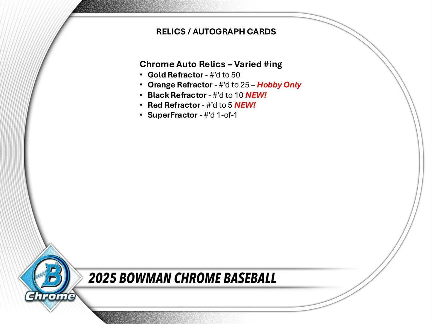 2025 Bowman Chrome Baseball Hobby Box | Columbia Sports Cards - Columbia Hobby - Sports Card Boxes - Toploaders - Card Savers