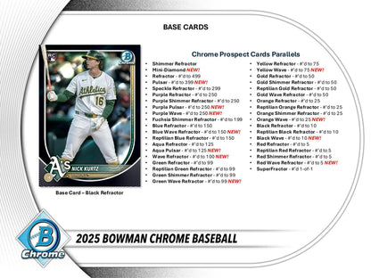 2025 Bowman Chrome Baseball Hobby Box | Columbia Sports Cards - Columbia Hobby - Sports Card Boxes - Toploaders - Card Savers