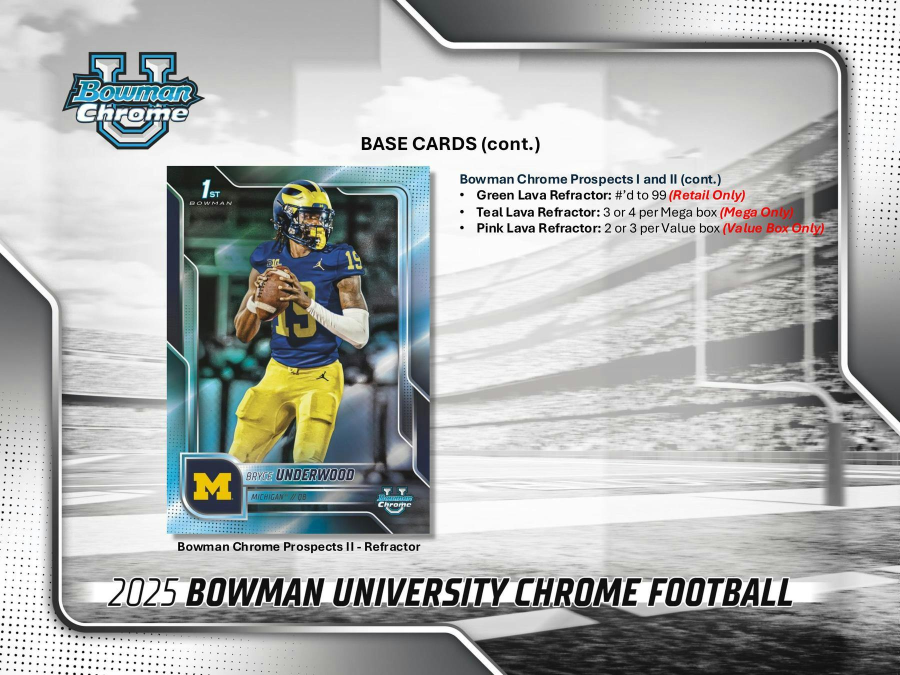 2025 Bowman University Chrome Football Hobby Jumbo Box | Columbia Sports Cards - Columbia Hobby - Sports Card Boxes - Toploaders - Card Savers