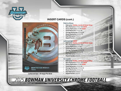 2025 Bowman University Chrome Football Hobby Jumbo Box | Columbia Sports Cards - Columbia Hobby - Sports Card Boxes - Toploaders - Card Savers