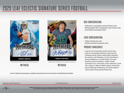 2025 Leaf Eclectic Signature Series Football Mythical Hobby Box | Columbia Sports Cards - Columbia Hobby - Sports Card Boxes - Toploaders - Card Savers