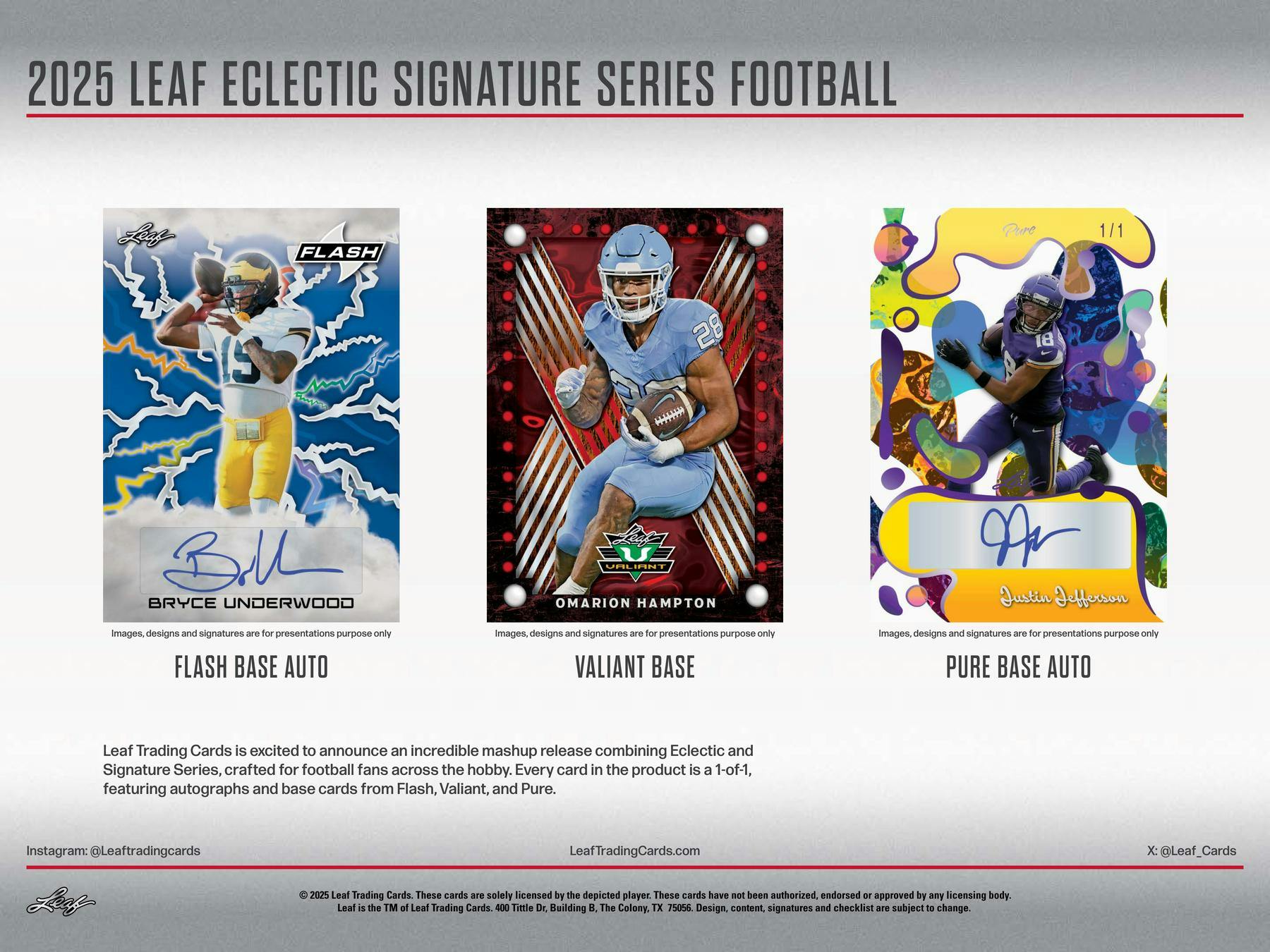 2025 Leaf Eclectic Signature Series Football Mythical Hobby Box | Columbia Sports Cards - Columbia Hobby - Sports Card Boxes - Toploaders - Card Savers
