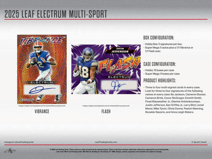 2025 Leaf Electrum Multi - Sport Super Mega Box | Columbia Sports Cards - Columbia Hobby - Sports Card Boxes - Toploaders - Card Savers