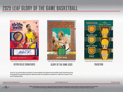 2025 Leaf Glory of the Game Basketball Hobby Box | Columbia Sports Cards - Columbia Hobby - Sports Card Boxes - Toploaders - Card Savers