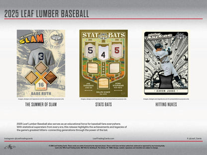 2025 Leaf Lumber Baseball Hobby Box | Columbia Sports Cards - Columbia Hobby - Sports Card Boxes - Toploaders - Card Savers