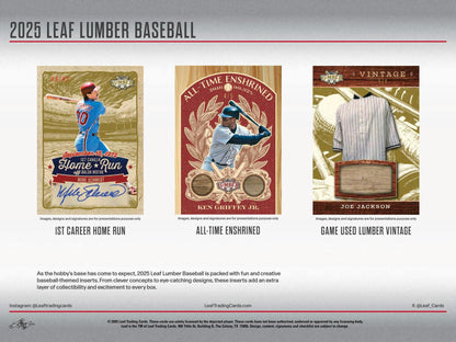 2025 Leaf Lumber Baseball Hobby Box | Columbia Sports Cards - Columbia Hobby - Sports Card Boxes - Toploaders - Card Savers