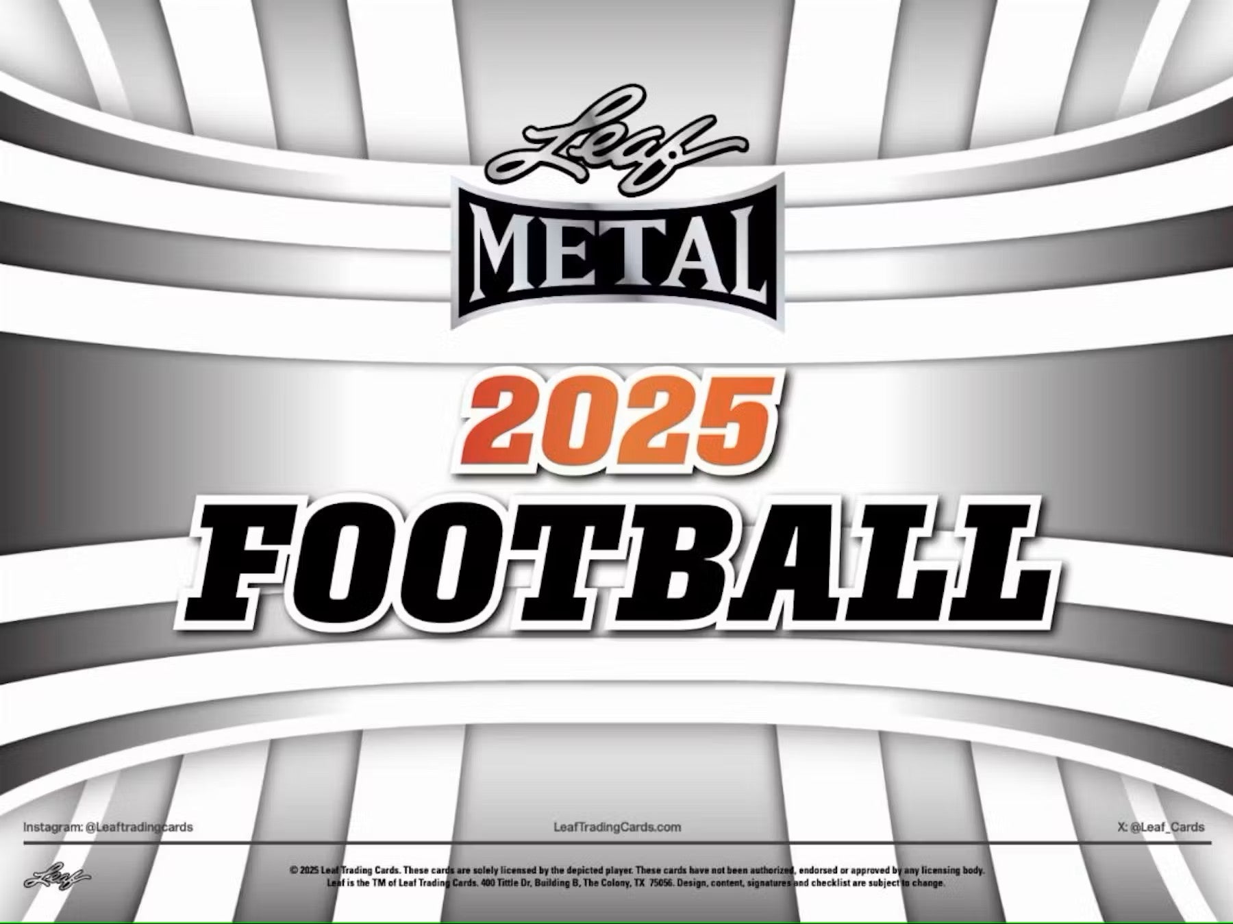 2025 Leaf Metal Football Hobby Box - Columbia Hobby - Sports Card Boxes - Toploaders - Card Savers