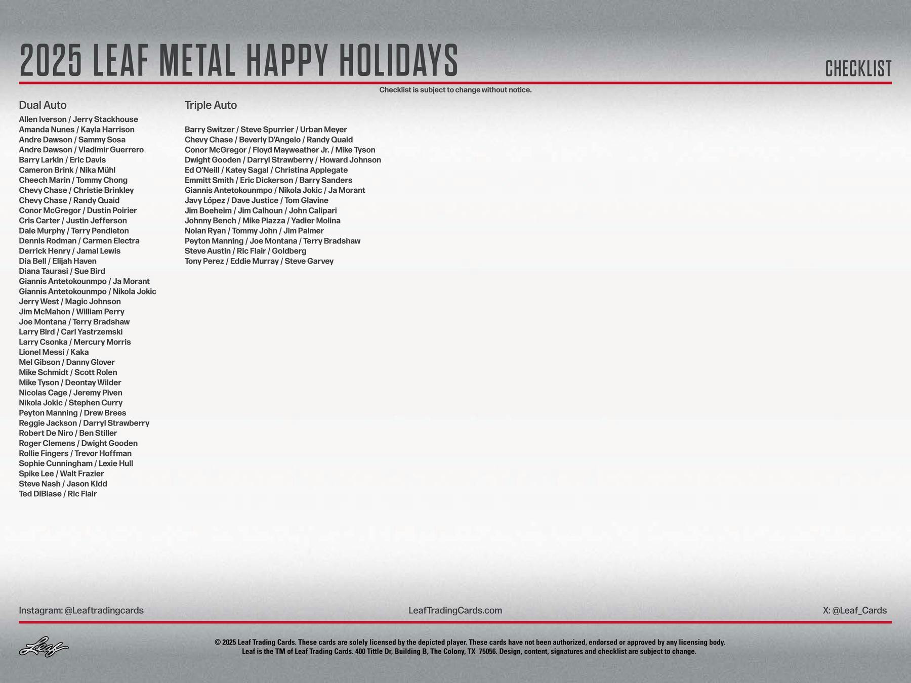 2025 Leaf Metal Happy Holidays Hobby Box | Columbia Sports Cards - Columbia Hobby - Sports Card Boxes - Toploaders - Card Savers