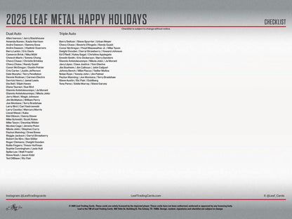2025 Leaf Metal Happy Holidays Hobby Box | Columbia Sports Cards - Columbia Hobby - Sports Card Boxes - Toploaders - Card Savers