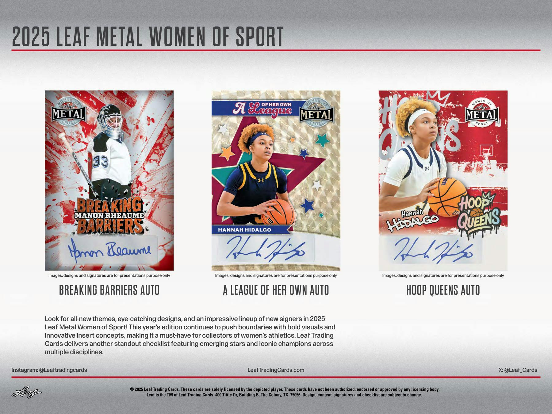 2025 Leaf Metal Women of Sport Hobby Box | Columbia Sports Cards - Columbia Hobby - Sports Card Boxes - Toploaders - Card Savers