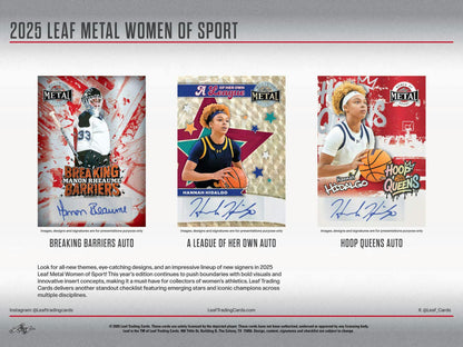 2025 Leaf Metal Women of Sport Hobby Box | Columbia Sports Cards - Columbia Hobby - Sports Card Boxes - Toploaders - Card Savers