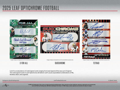 2025 Leaf Optichrome Football Hobby Box | Columbia Sports Cards - Columbia Hobby - Sports Card Boxes - Toploaders - Card Savers