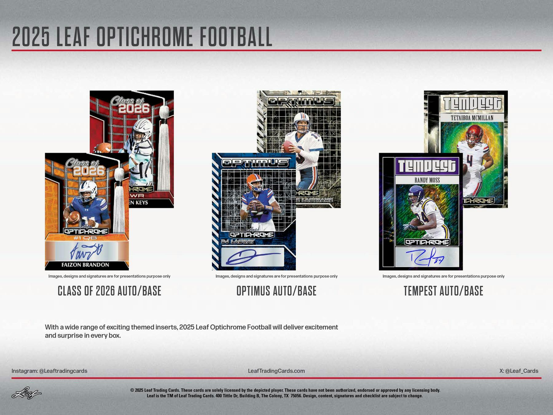 2025 Leaf Optichrome Football Hobby Jumbo Box | Columbia Sports Cards - Columbia Hobby - Sports Card Boxes - Toploaders - Card Savers