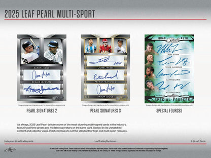 2025 Leaf Pearl Multisport Hobby Box | Columbia Sports Cards & More - Columbia Hobby - Sports Card Boxes - Toploaders - Card Savers