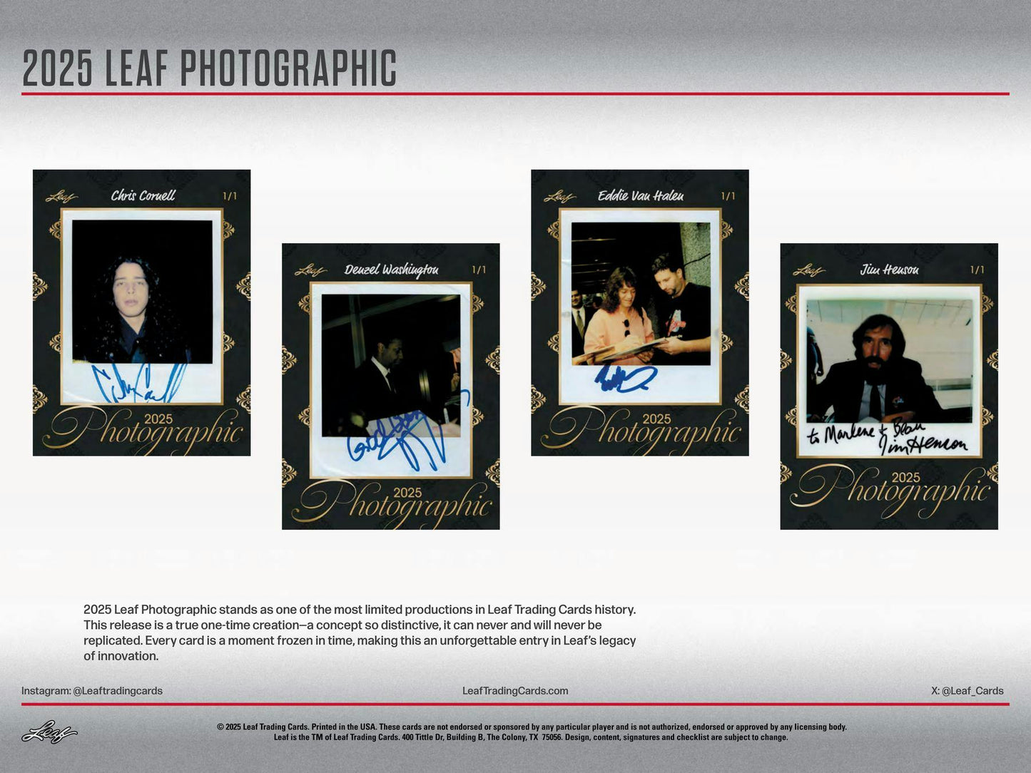 2025 Leaf Photographic Box | Columbia Sports Cards - Columbia Hobby - Sports Card Boxes - Toploaders - Card Savers