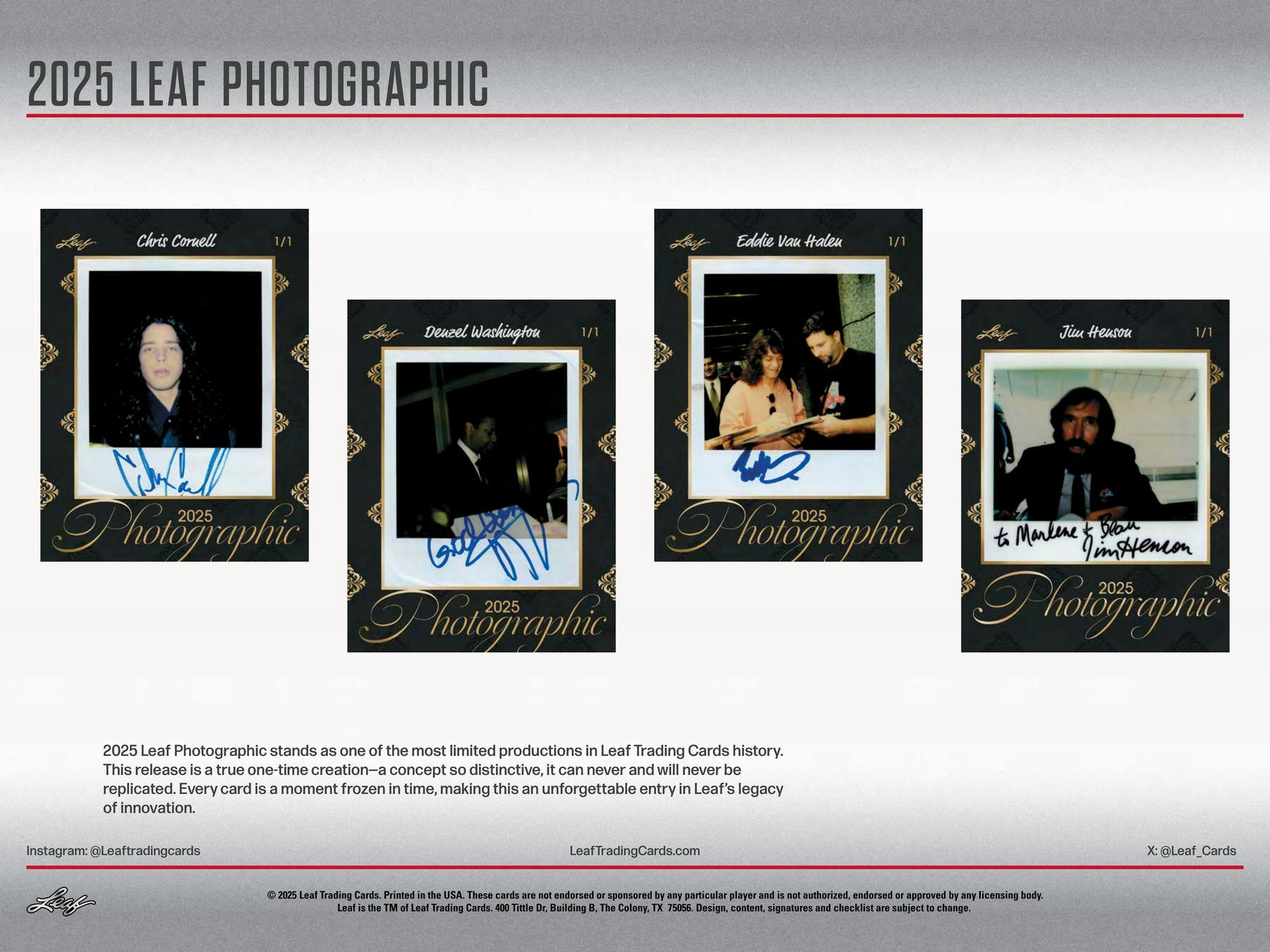 2025 Leaf Photographic Box | Columbia Sports Cards - Columbia Hobby - Sports Card Boxes - Toploaders - Card Savers