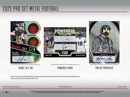 2025 Leaf Pro Set Metal Football Hobby Box - Columbia Hobby - Sports Card Boxes - Toploaders - Card Savers