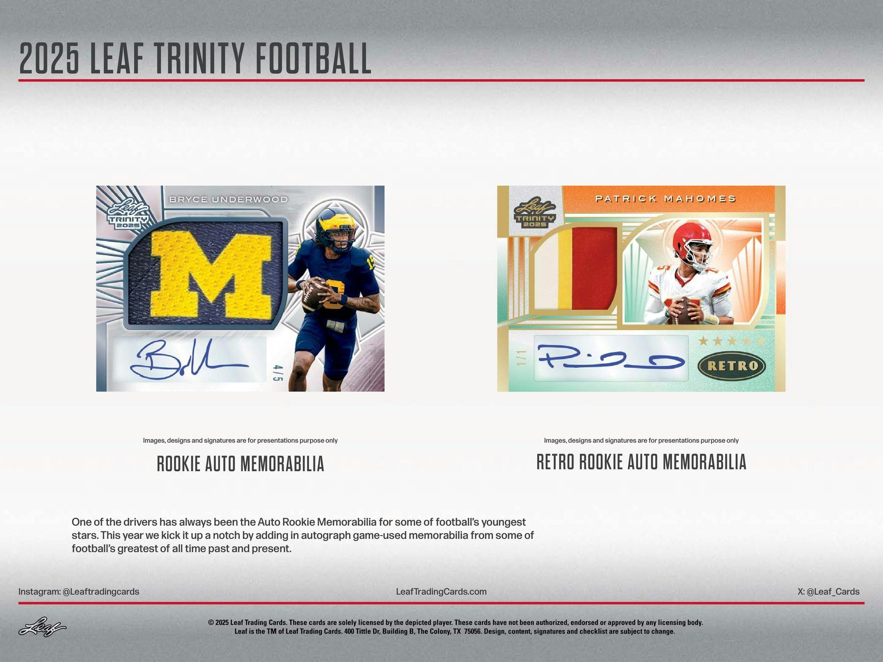 2025 Leaf Trinity Football Jumbo Hobby Box | Columbia Sports Cards - Columbia Hobby - Sports Card Boxes - Toploaders - Card Savers