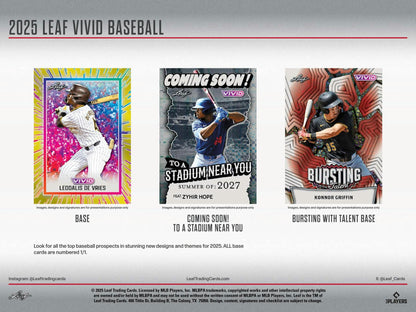 2025 Leaf Vivid Baseball Hobby Box | Columbia Sports Cards - Columbia Hobby - Sports Card Boxes - Toploaders - Card Savers