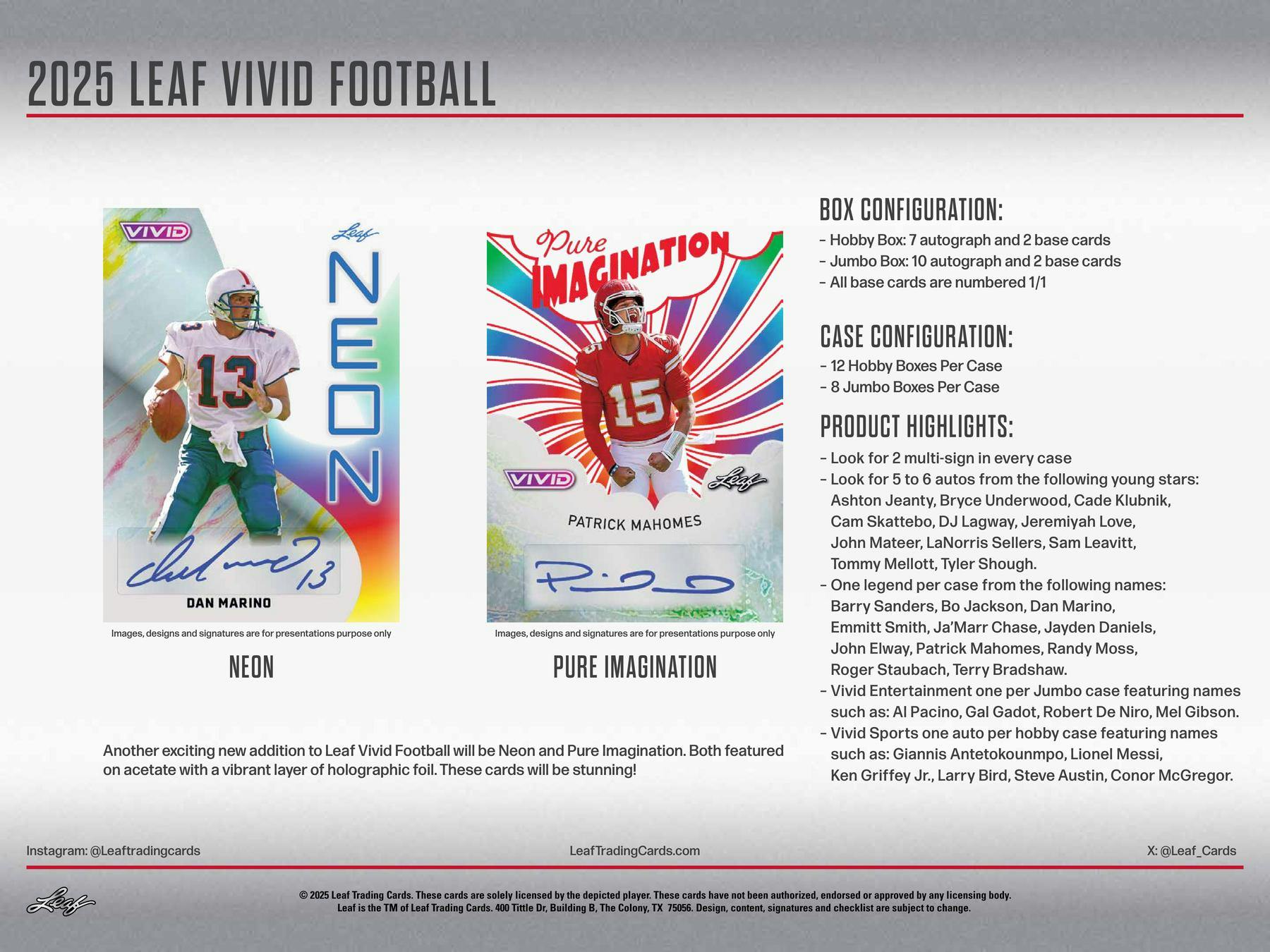 2025 Leaf Vivid Football Hobby Jumbo Box | Columbia Sports Cards - Columbia Hobby - Sports Card Boxes - Toploaders - Card Savers