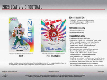 2025 Leaf Vivid Football Hobby Jumbo Box | Columbia Sports Cards - Columbia Hobby - Sports Card Boxes - Toploaders - Card Savers