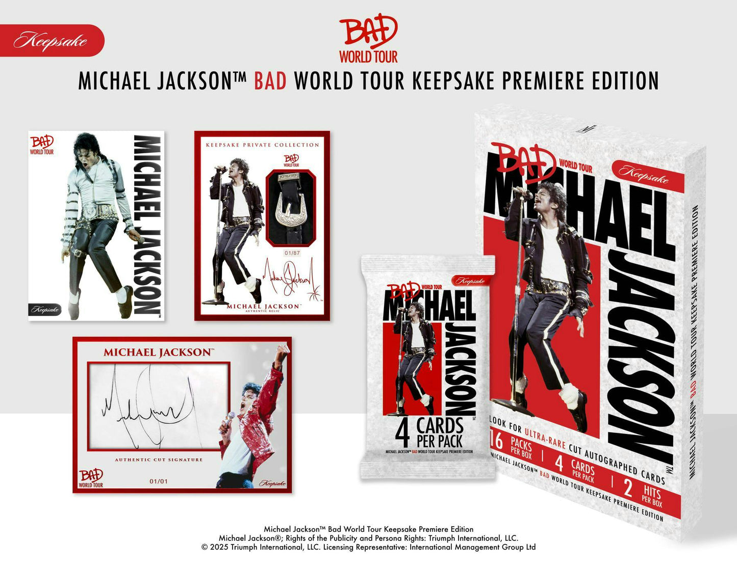 2025 Michael Jackson Bad World Tour Keepsake Premiere Edition Hobby Box | Columbia Sports Cards - Columbia Hobby - Sports Card Boxes - Toploaders - Card Savers