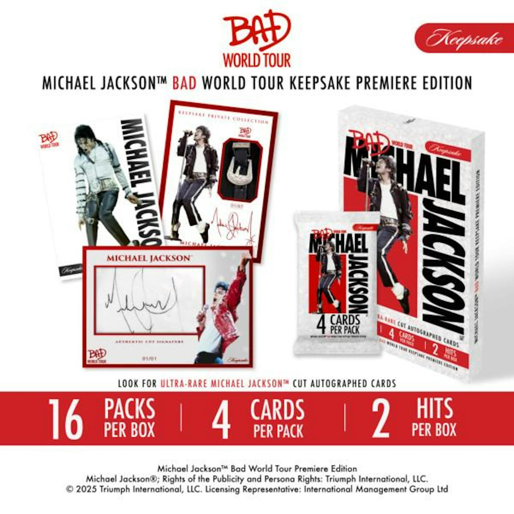 2025 Michael Jackson Bad World Tour Keepsake Premiere Edition Hobby Box | Columbia Sports Cards - Columbia Hobby - Sports Card Boxes - Toploaders - Card Savers