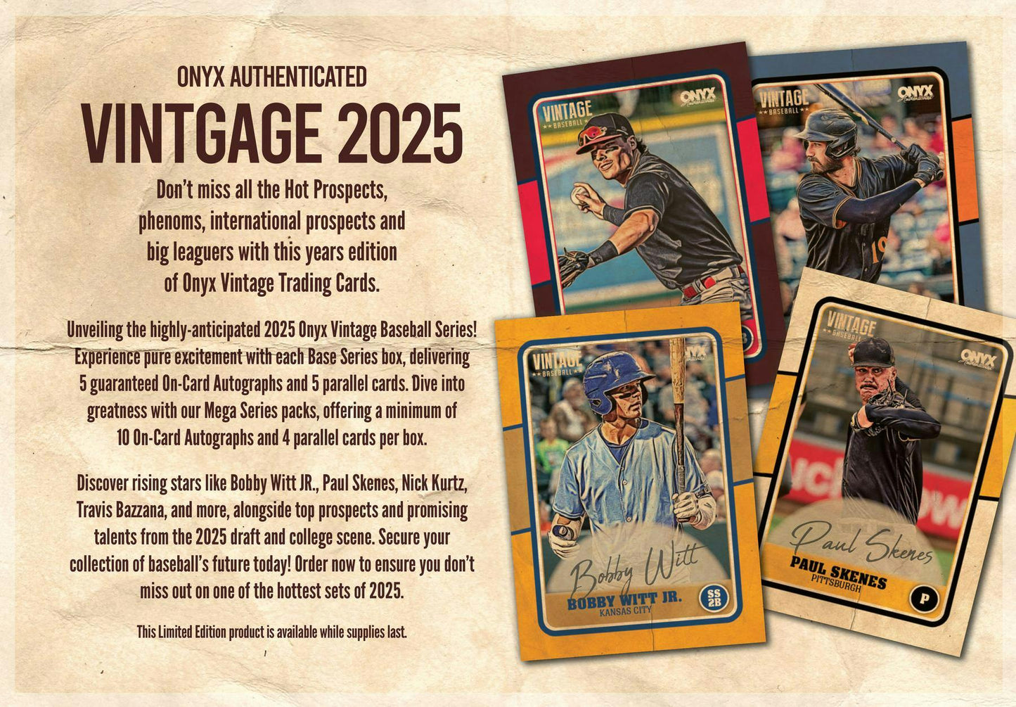 2025 Onyx Vintage Baseball Mega Series - Columbia Hobby - Sports Card Boxes - Toploaders - Card Savers