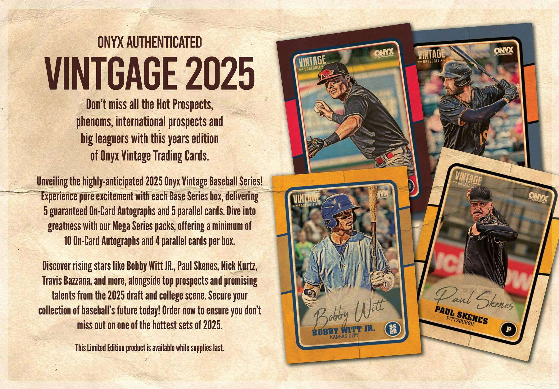 2025 Onyx Vintage Baseball Mega Series - Columbia Hobby - Sports Card Boxes - Toploaders - Card Savers