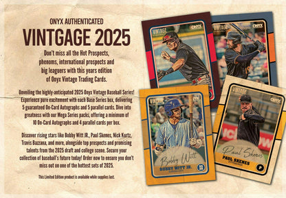 2025 Onyx Vintage Baseball Mega Series - Columbia Hobby - Sports Card Boxes - Toploaders - Card Savers