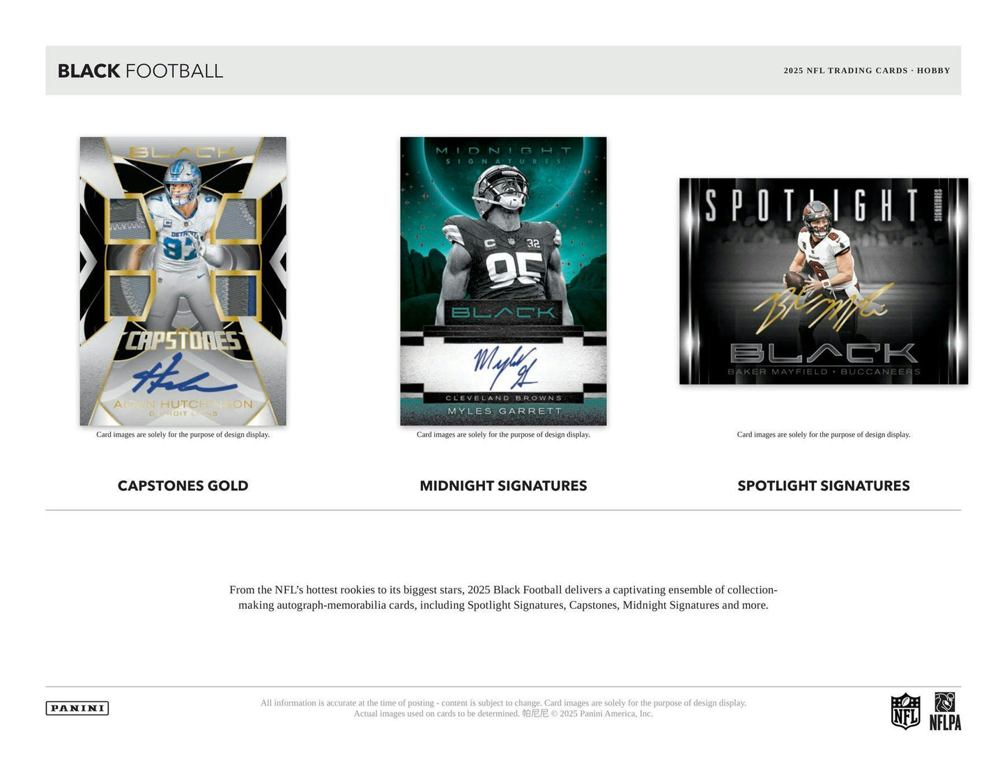 2025 Panini Black Football Hobby Box | Columbia Sports Cards - Columbia Hobby - Sports Card Boxes - Toploaders - Card Savers