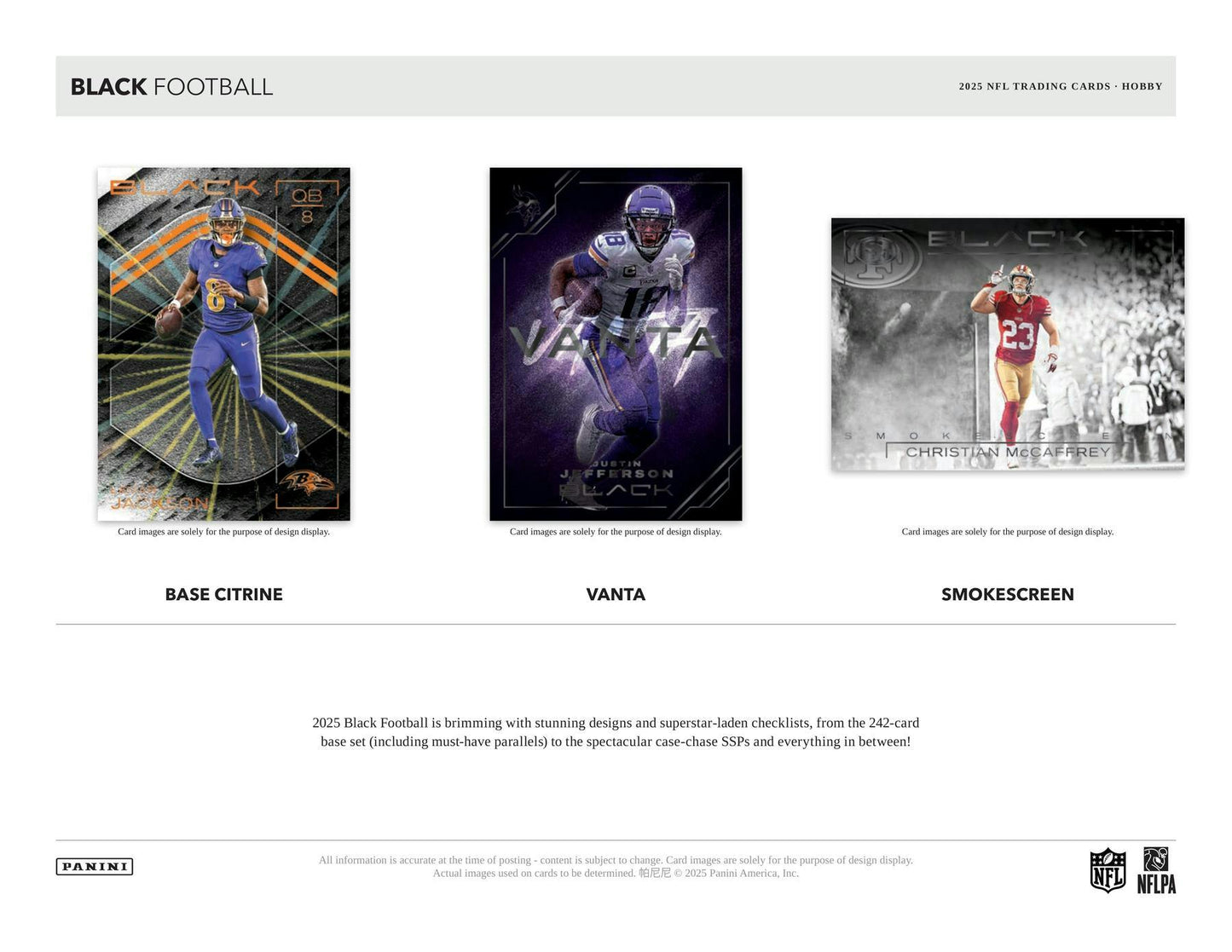 2025 Panini Black Football Hobby Box | Columbia Sports Cards - Columbia Hobby - Sports Card Boxes - Toploaders - Card Savers