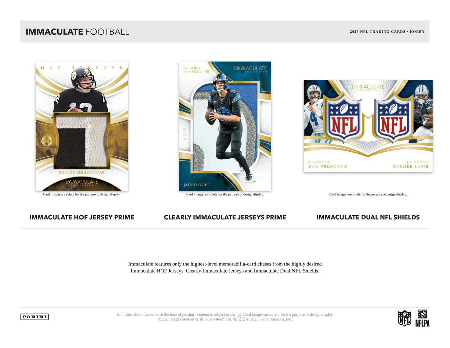 2025 Panini Immaculate Football Hobby Box | Columbia Sports Cards - Columbia Hobby - Sports Card Boxes - Toploaders - Card Savers