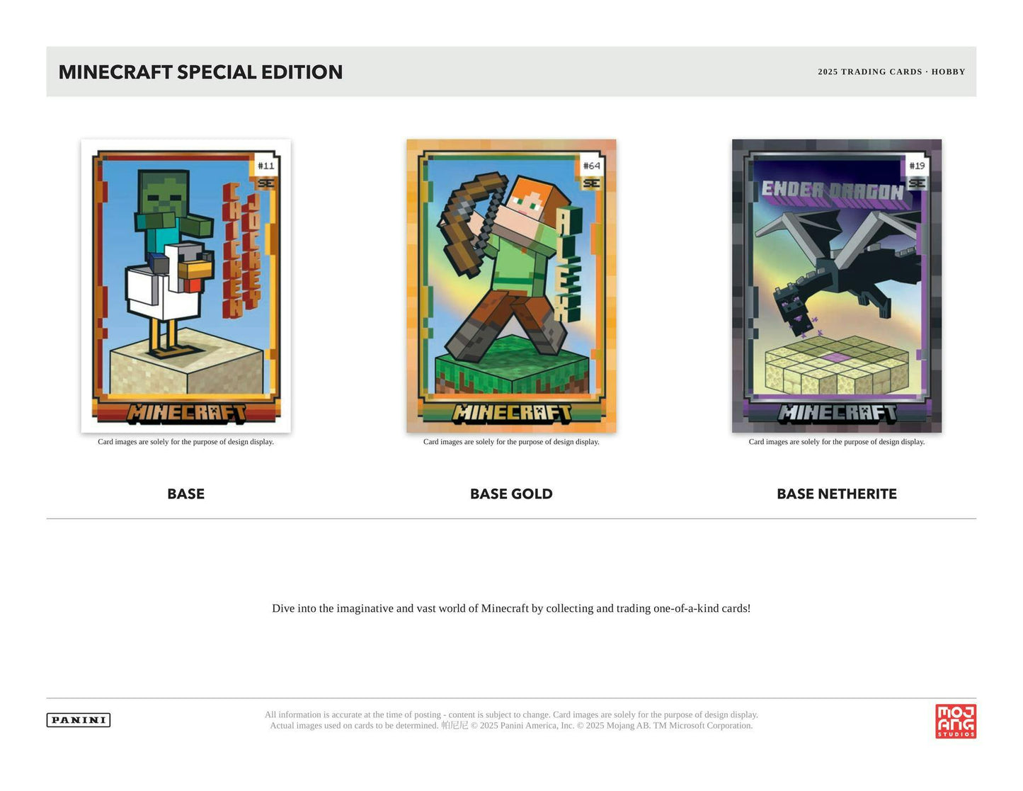 2025 Panini Minecraft Special Edition Hobby Box | Columbia Sports Cards - Columbia Hobby - Sports Card Boxes - Toploaders - Card Savers