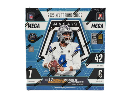 2025 Panini Mosaic Football Mega Box (Reactive Purple) | Columbia Sports Cards - Columbia Hobby - Sports Card Boxes - Toploaders - Card Savers