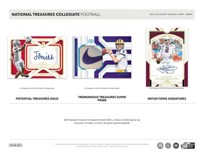 2025 Panini National Treasures Collegiate Football Hobby Box | Columbia Sports Cards - Columbia Hobby - Sports Card Boxes - Toploaders - Card Savers