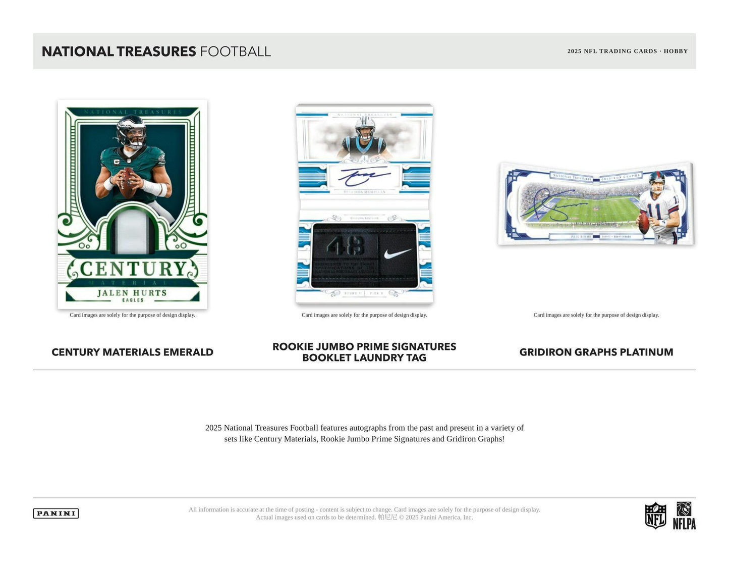 2025 Panini National Treasures Football Hobby Box | Columbia Sports Cards - Columbia Hobby - Sports Card Boxes - Toploaders - Card Savers