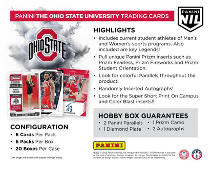 2025 Panini NIL The Ohio State University Hobby Box | Columbia Sports Cards - Columbia Hobby - Sports Card Boxes - Toploaders - Card Savers