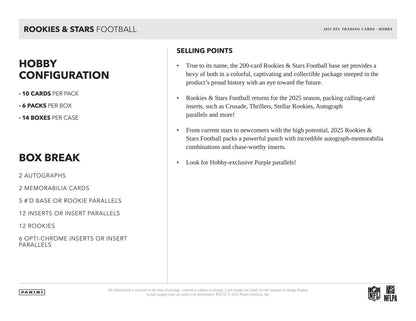 2025 Panini Rookies & Stars Football Hobby Box | Columbia Sports Cards - Columbia Hobby - Sports Card Boxes - Toploaders - Card Savers