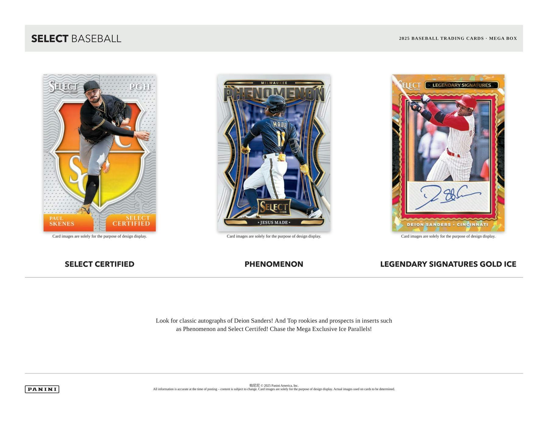 2025 Panini Select Baseball Mega Box | Columbia Sports Cards - Columbia Hobby - Sports Card Boxes - Toploaders - Card Savers