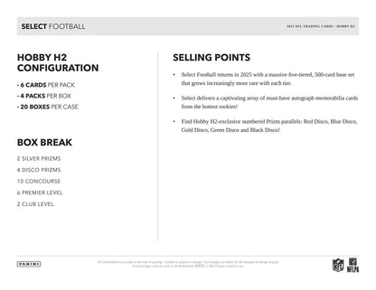 2025 Panini Select Football H2 Box | Columbia Sports Cards - Columbia Hobby - Sports Card Boxes - Toploaders - Card Savers