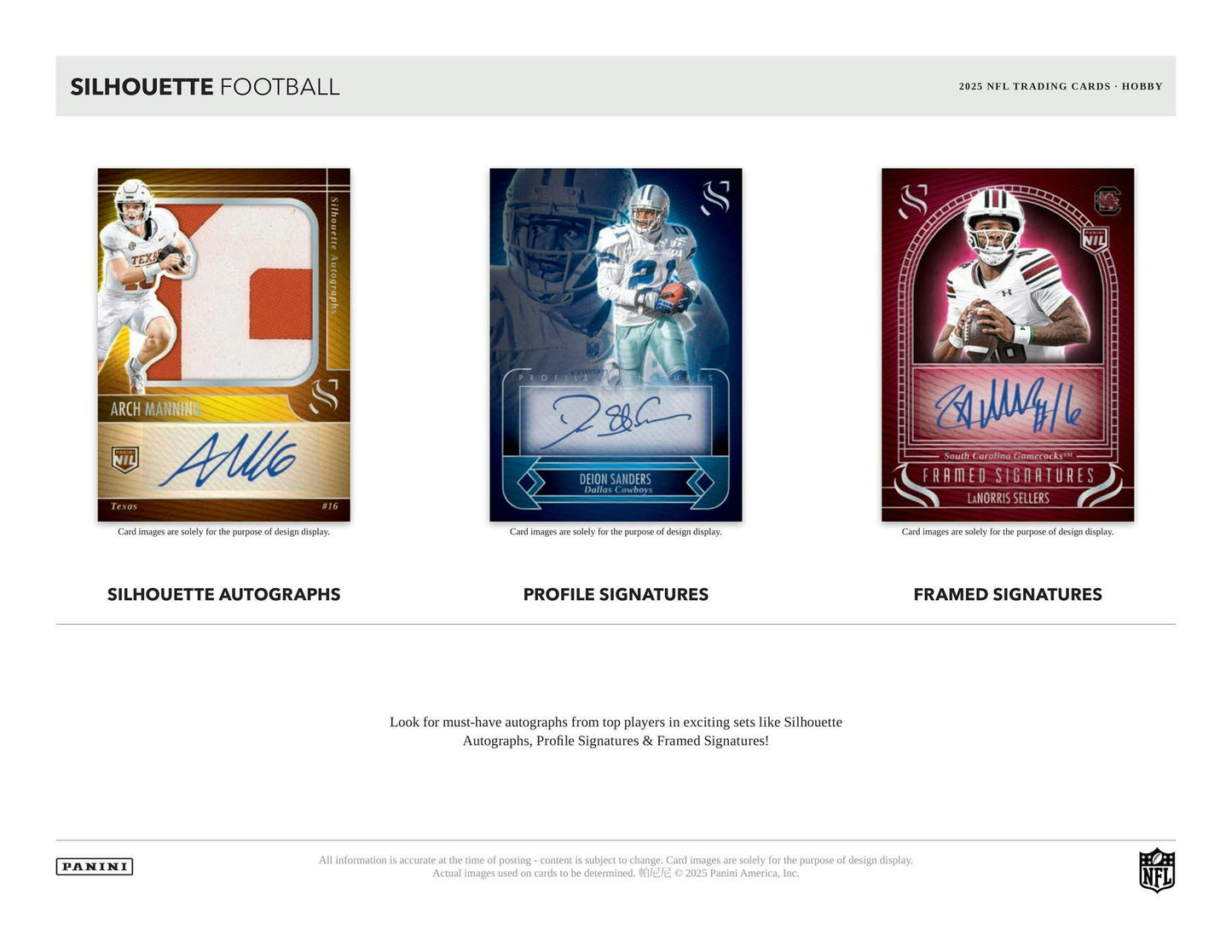 2025 Panini Silhouette Football Hobby Box | Columbia Sports Cards - Columbia Hobby - Sports Card Boxes - Toploaders - Card Savers