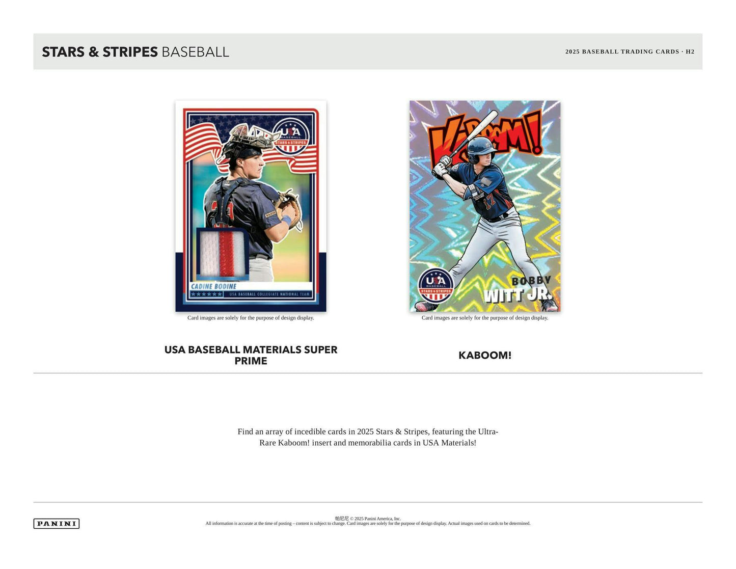 2025 Panini USA Stars & Stripes Baseball H2 Box - Columbia Hobby - Sports Card Boxes - Toploaders - Card Savers