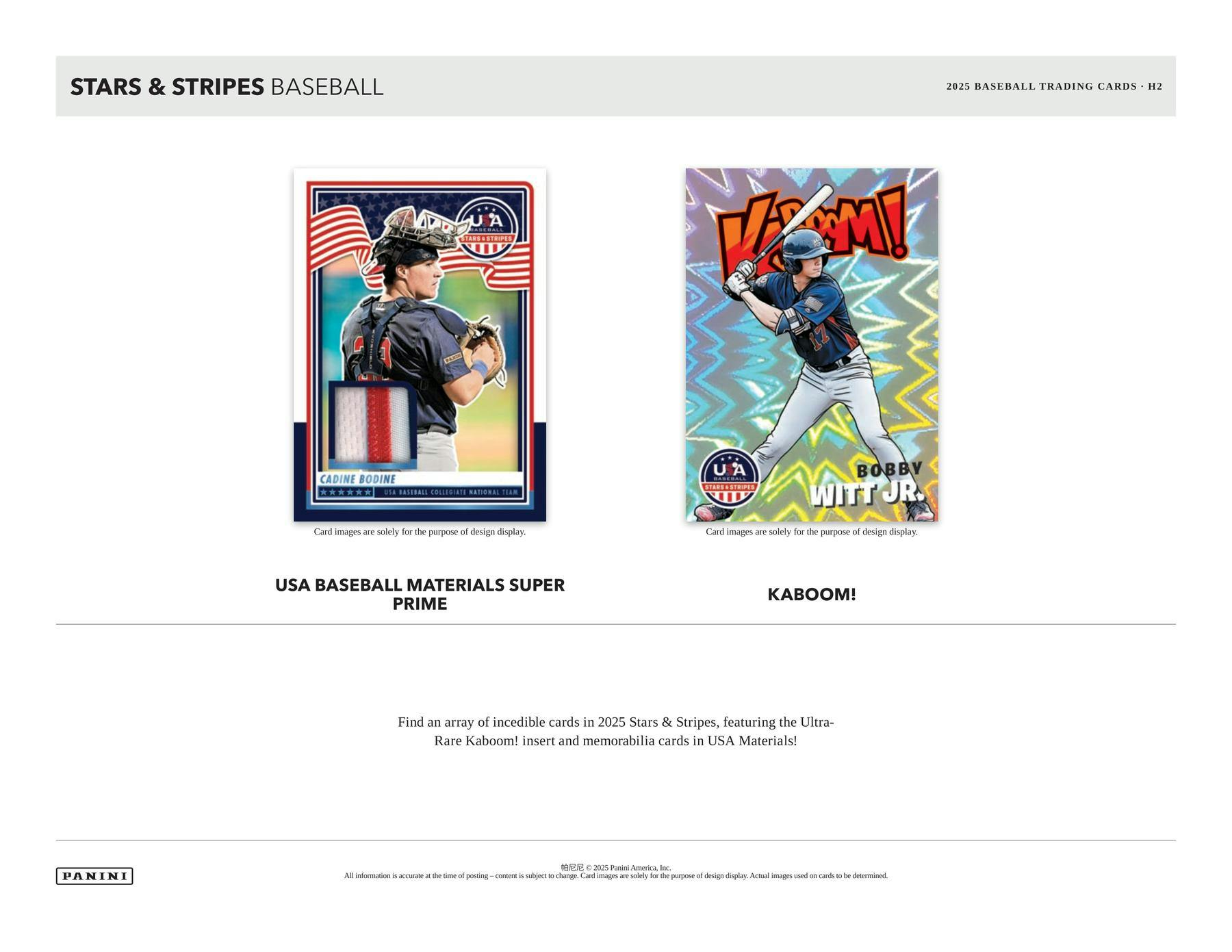 2025 Panini USA Stars & Stripes Baseball H2 Box - Columbia Hobby - Sports Card Boxes - Toploaders - Card Savers