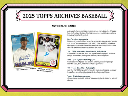2025 Topps Archives Baseball Hobby Box | Columbia Sports Cards - Columbia Hobby - Sports Card Boxes - Toploaders - Card Savers